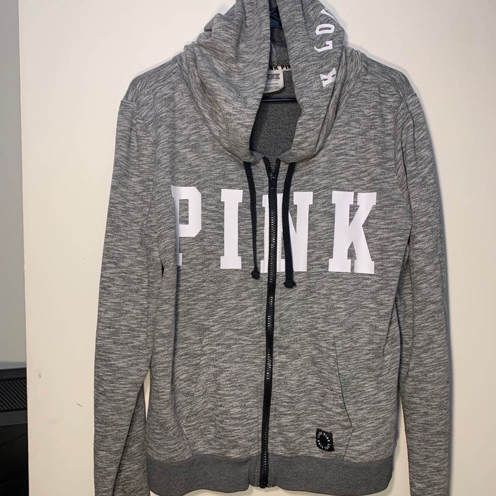 Full zip pink hoodie